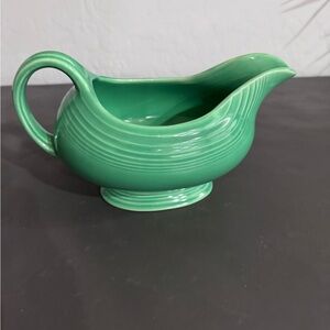 Homer Laughlin Green Ceramic Gravy Boat (older/original Fiesta)